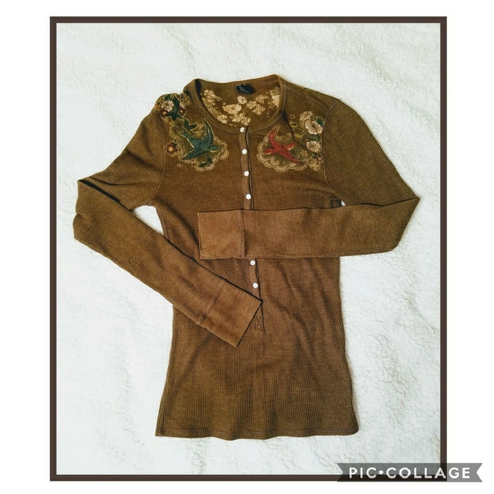 Juniors Lucky Brand Waffle Henley